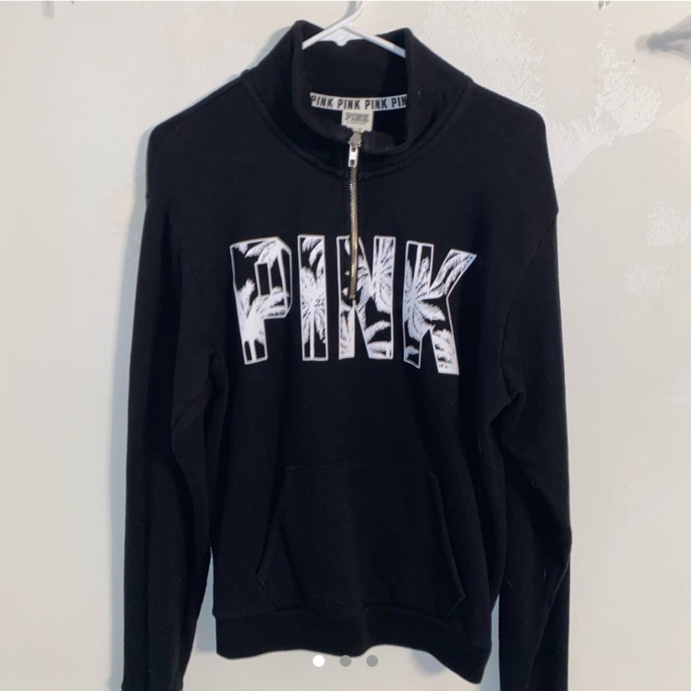 Pink half-zip sweater